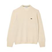 Lacoste Ullblandning Rund Hals Tröja Beige, Herr