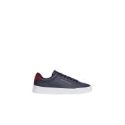 Tommy Hilfiger Blå Läder Sneakers - Tryckt Logotyp Blue, Herr