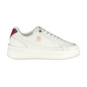 Tommy Hilfiger Vit Snörad Sneaker med Kontrastdetaljer White, Dam