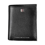 Tommy Hilfiger Svart Läder Bifold Plånbok med Logotyp Black, Herr