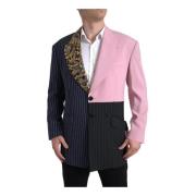 Dolce & Gabbana Multifärgad Patchwork Slim Fit Blazer Multicolor, Herr