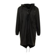 Rains Svart Fishtail Parka Kappa Black, Herr