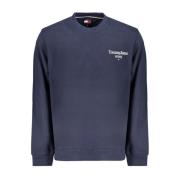 Tommy Hilfiger Blå Logo Print Bomullssweatshirt Blue, Herr