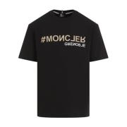 Moncler Svart T-shirt med korta ärmar Black, Herr