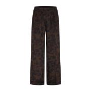 Heartmade Silke Stretch Rak Ben Byxor Brown, Dam