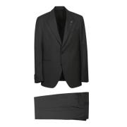 Lardini Svart Herrkostym Elegant Stil Black, Herr