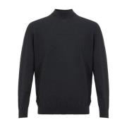 Colombo Lyxig Grå Cashmere Sweater med Ribbed Detaljer Gray, Herr