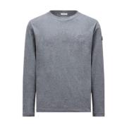 Moncler Mörkgrå Långärmad Logot-shirt Gray, Herr