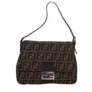 Fendi Vintage Pre-owned Canvas axelremsvskor Brown, Dam