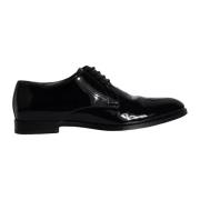 Dolce & Gabbana Svarta Läder Derby Klänningskor Black, Herr