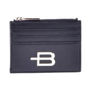 Baldinini Card holder with zip in black saffiano Black, Dam