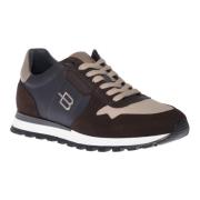 Baldinini Trainers in dark brown and taupe suede and fabric Multicolor...