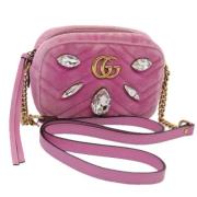 Gucci Vintage Pre-owned Sammet gucci-vskor Pink, Dam