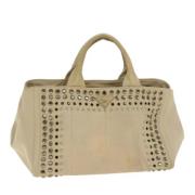 Prada Vintage Pre-owned Canvas handvskor Beige, Dam