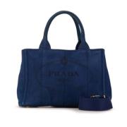 Prada Vintage Pre-owned Canvas prada-vskor Blue, Dam