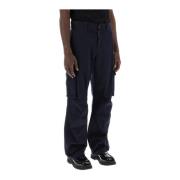 Dolce & Gabbana Cargo byxor med logoplakett Blue, Herr