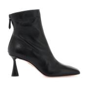 Aquazzura Skulptural Klack Läder Bootie Black, Dam