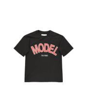 Philippe Model Svart Jersey T-shirt med Vattentryck Black, Herr