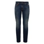 Roy Roger's Slim Fit Mörk Tvätt Denimbyxor Blue, Herr