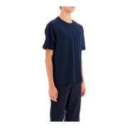 Thom Browne 4-bar mönster bomull T-shirt Blue, Herr