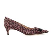 Sergio Rossi Glitter Pumps med Metall Logo Hardware Pink, Dam