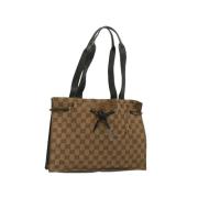 Gucci Vintage Pre-owned Canvas gucci-vskor Beige, Dam