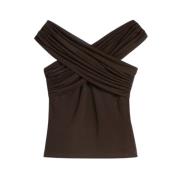 Ami Paris Drapped Top Brown, Dam