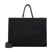 Givenchy Svart Shopper Väska med Guld Kedjehandtag Black, Dam