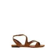 Jimmy Choo Platta sandaler i mocka läder Brown, Dam