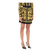 Versace Barocco Veckad Minikjol Yellow, Dam