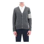 Thom Browne 4-bar cardigan med knappstängning Gray, Herr