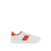 Salvatore Ferragamo Sneakers i kornläder med mockainsatser White, Dam