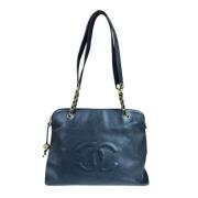 Chanel Vintage Pre-owned Laeder axelremsvskor Blue, Dam