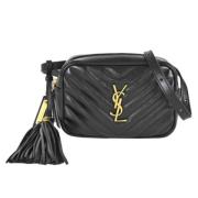 Yves Saint Laurent Vintage Pre-owned Laeder crossbodyvskor Black, Dam