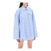 Rotate Birger Christensen Oversized skjorta med maxi manschetter Blue,...