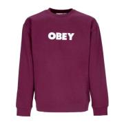 Obey Premium Crew Neck Fleece Sweatshirt Red, Herr