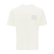 Palm Angels T-shirt med nitar och monogram White, Herr