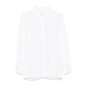 Givenchy Vit Poplin Skjorta med 4G Broderi White, Dam