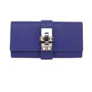 Hermès Vintage Pre-owned Laeder kuvertvskor Blue, Dam