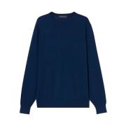 Brooks Brothers Merino Ull Crewneck Tröja Blue, Herr