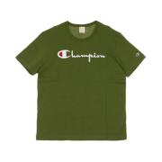 Champion Crewneck Tee T-Shirt i Oliv Green, Herr