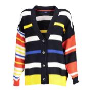 Gant Blå Bomulls Cardigan med Brodyr Multicolor, Dam