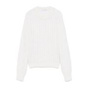 Alberta Ferretti Vit Mohairtröja Honungsgrillning White, Dam