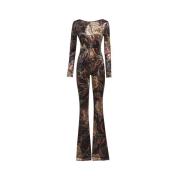 Etro Grå Paisley Print Jumpsuit Klänning Multicolor, Dam