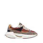 D.a.t.e. Beige Mocka Sneakers med Bordeaux Detalj Multicolor, Dam