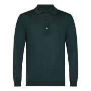 Low Brand Grön Merinoull Polo Tröja Green, Herr