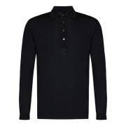 Low Brand Svart Merinoull Polo Skjorta Black, Herr