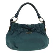 Prada Vintage Pre-owned Nylon handvskor Green, Dam