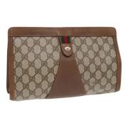 Gucci Vintage Pre-owned Laeder kuvertvskor Beige, Dam