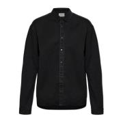 Saint Laurent Denimskjorta med broderad logotyp Black, Herr